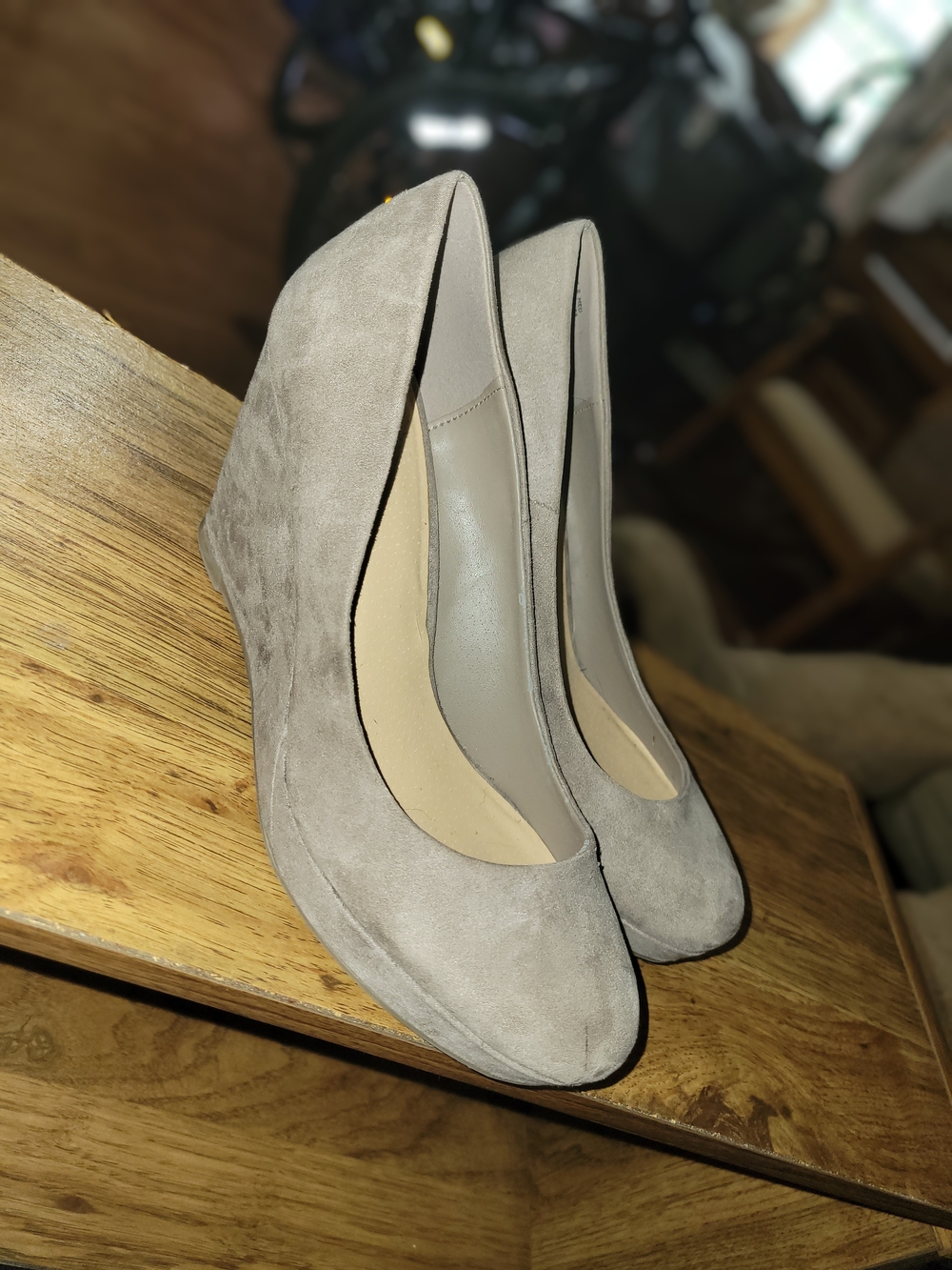 Apt. 9 Taupe Suede Wedge Pumps for Women